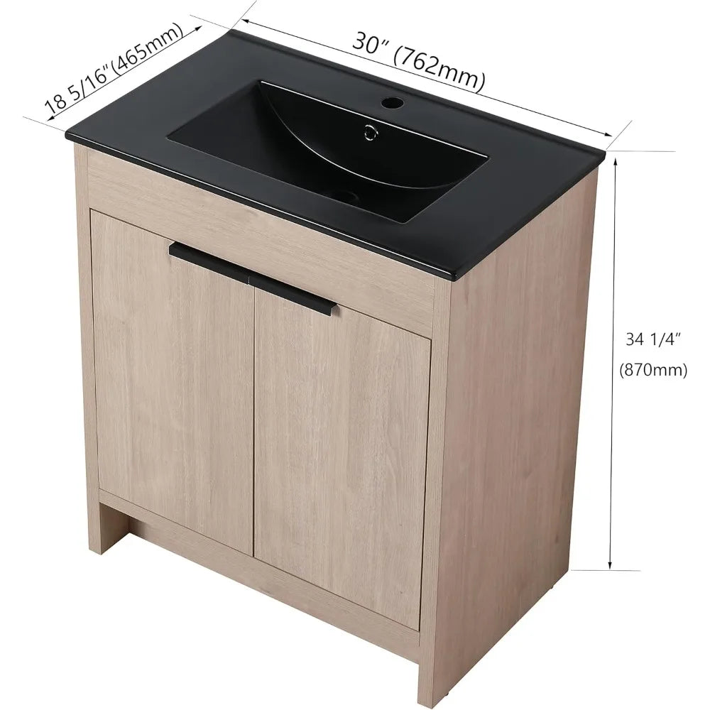 Brown Vanity,w/Sink Soft-Closing Door (24")