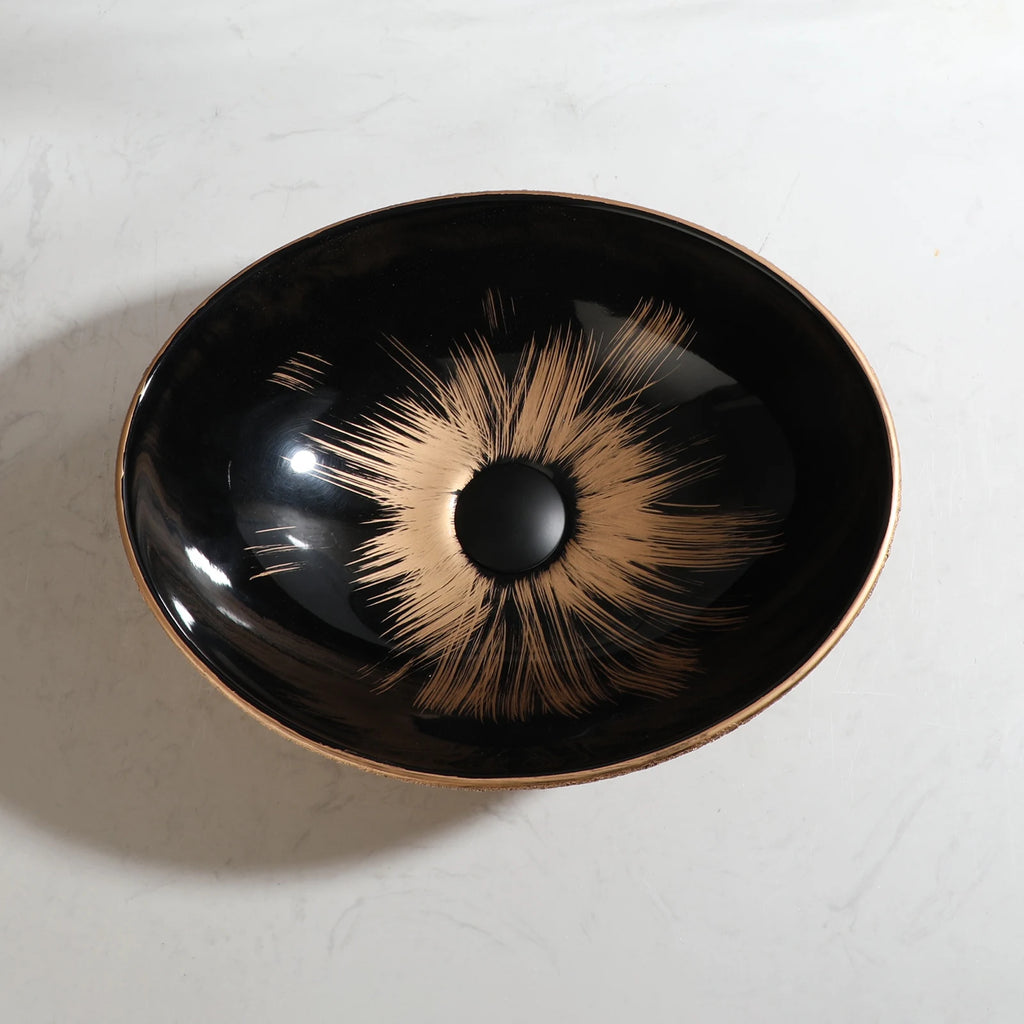 Ceramic Bathroom Vessel Sink Oval Bathroom Sink Above Counter