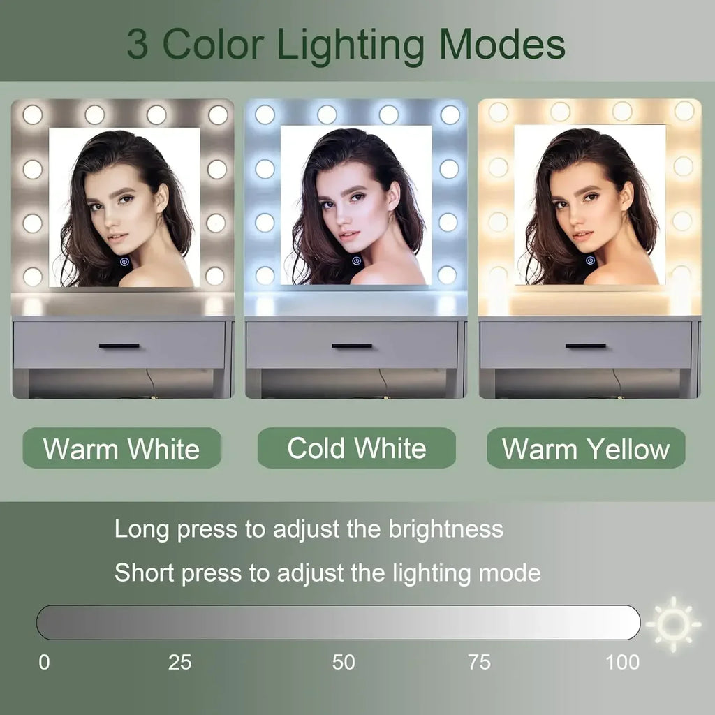 Make up Vanity Desk with Mirror and Lights