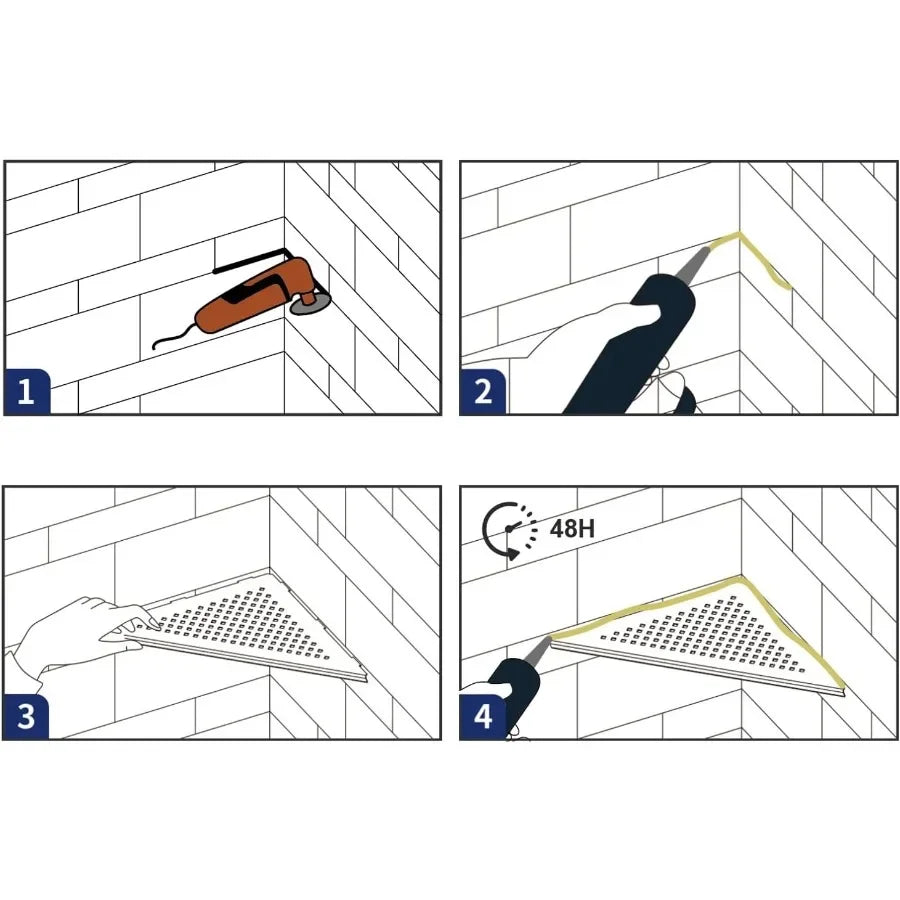 10 Inch Black 304 Stainless Steel Corner Shower Shelf 2 Pack