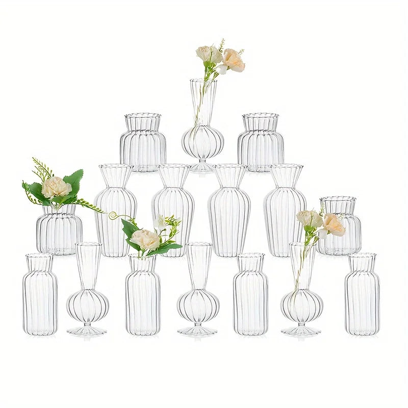 Modern Transparent Glass Vase Set