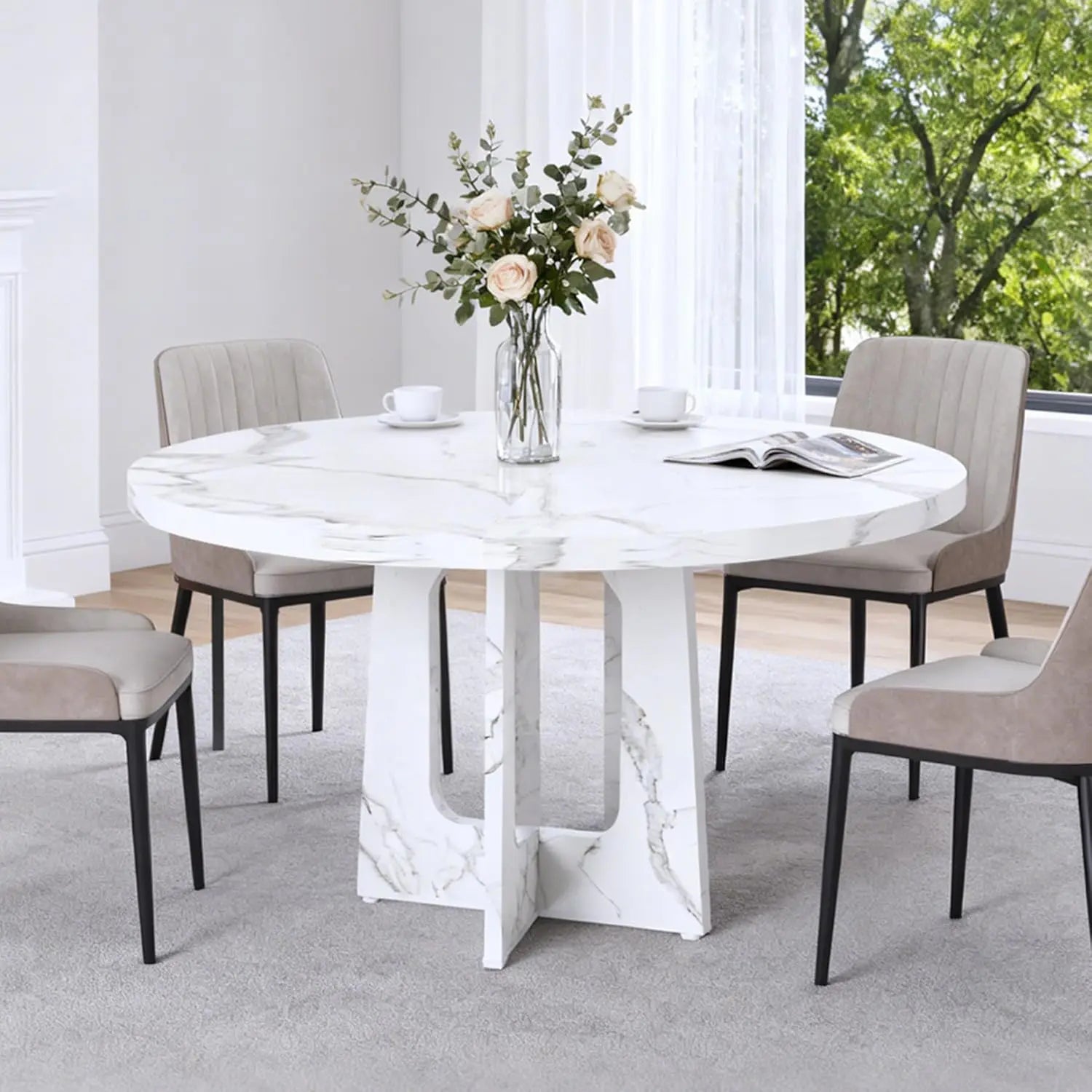Round Dining Table for 4-6