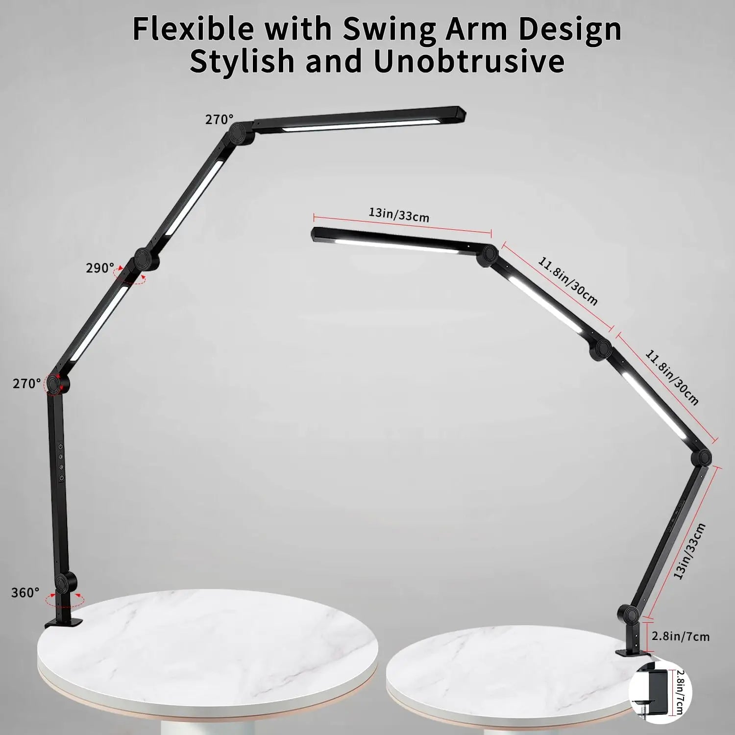LED Desk Lamp with Clamp Flexible