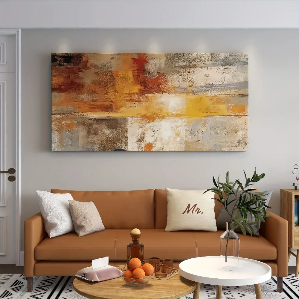 Horizontal Abstract Art Deco Canvas w/1.5 inch thick wood frame