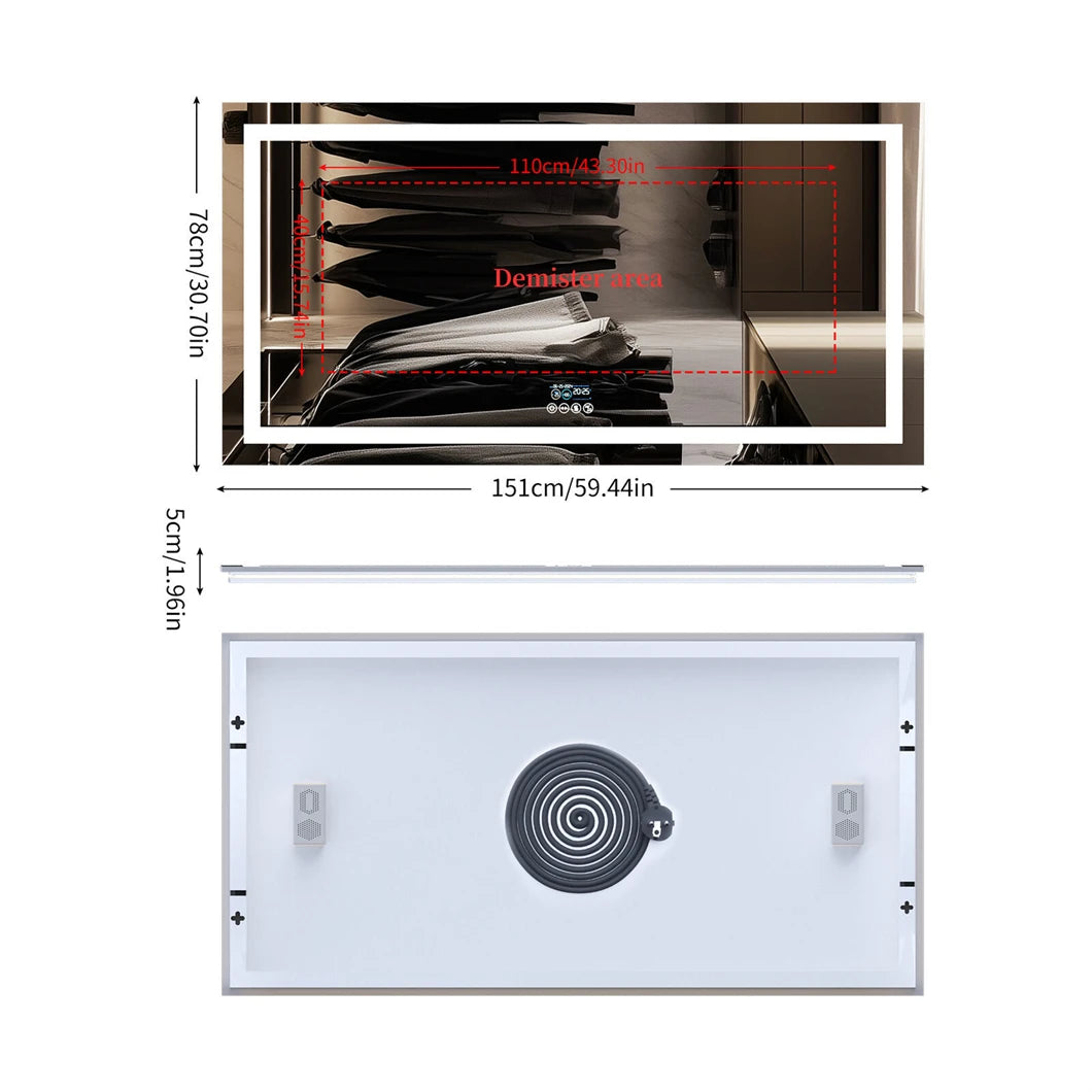 XXL Bathroom Mirror Smart LED Vanity Mirror