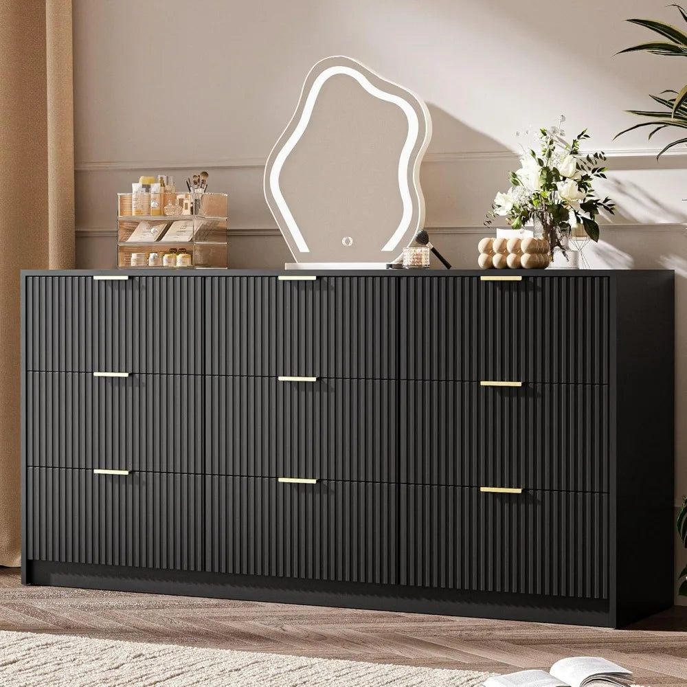 Black 9 Drawer Dresser