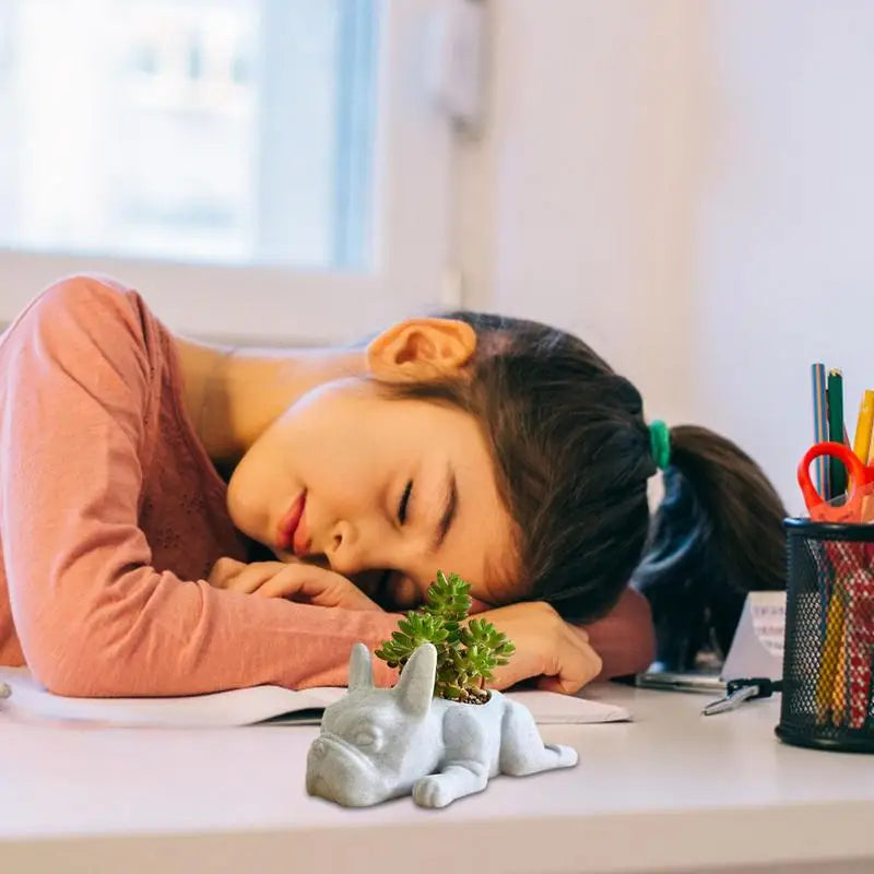 Mini French Bulldog Plant Planter