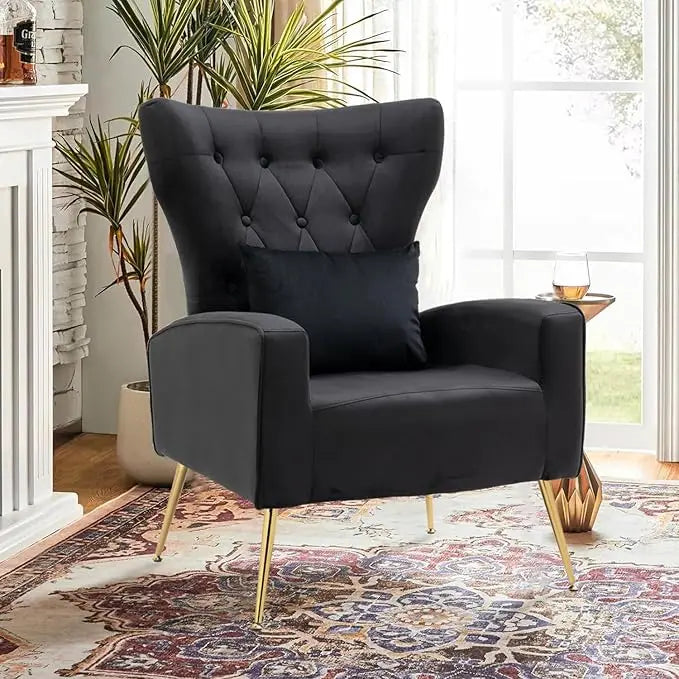 Velvet Accent Mid-Century Arm Chair