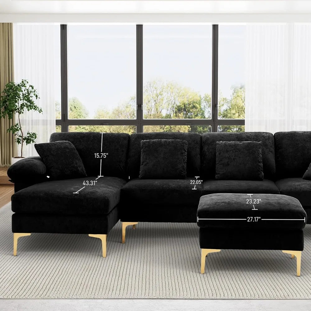 u-shaped 4 seat sofa set sectional