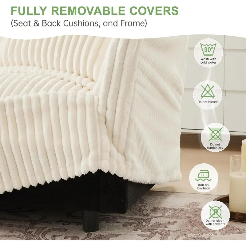 156" U Shaped Modular Cloud Sectional Sofa