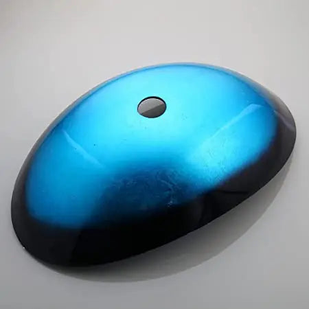 Tempered Glass Oval Blue Vessel Sink