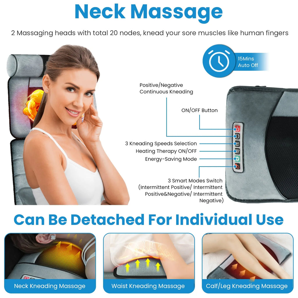 Foldable Electric Massage Mat with Heat Timer