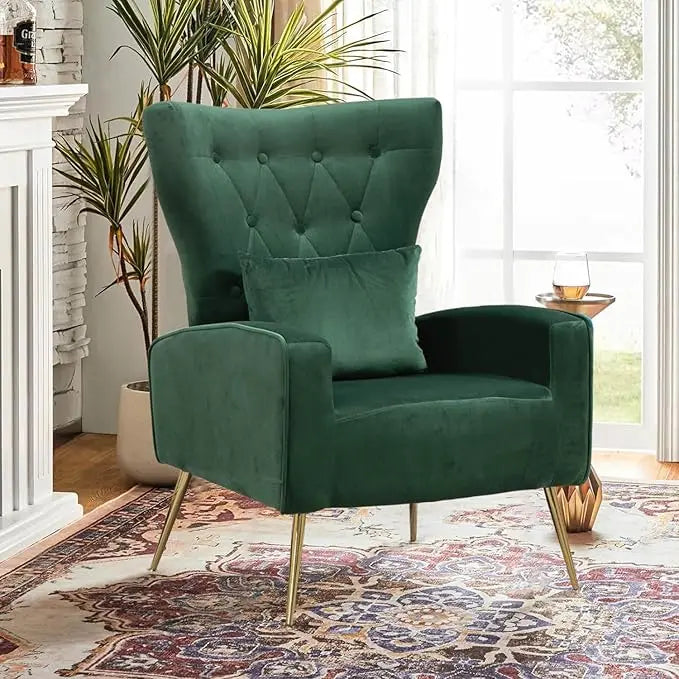 Velvet Accent Mid-Century Arm Chair