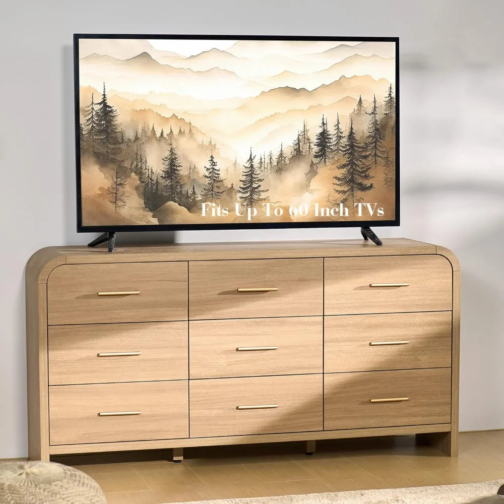 Curved 9-Drawer Dresser