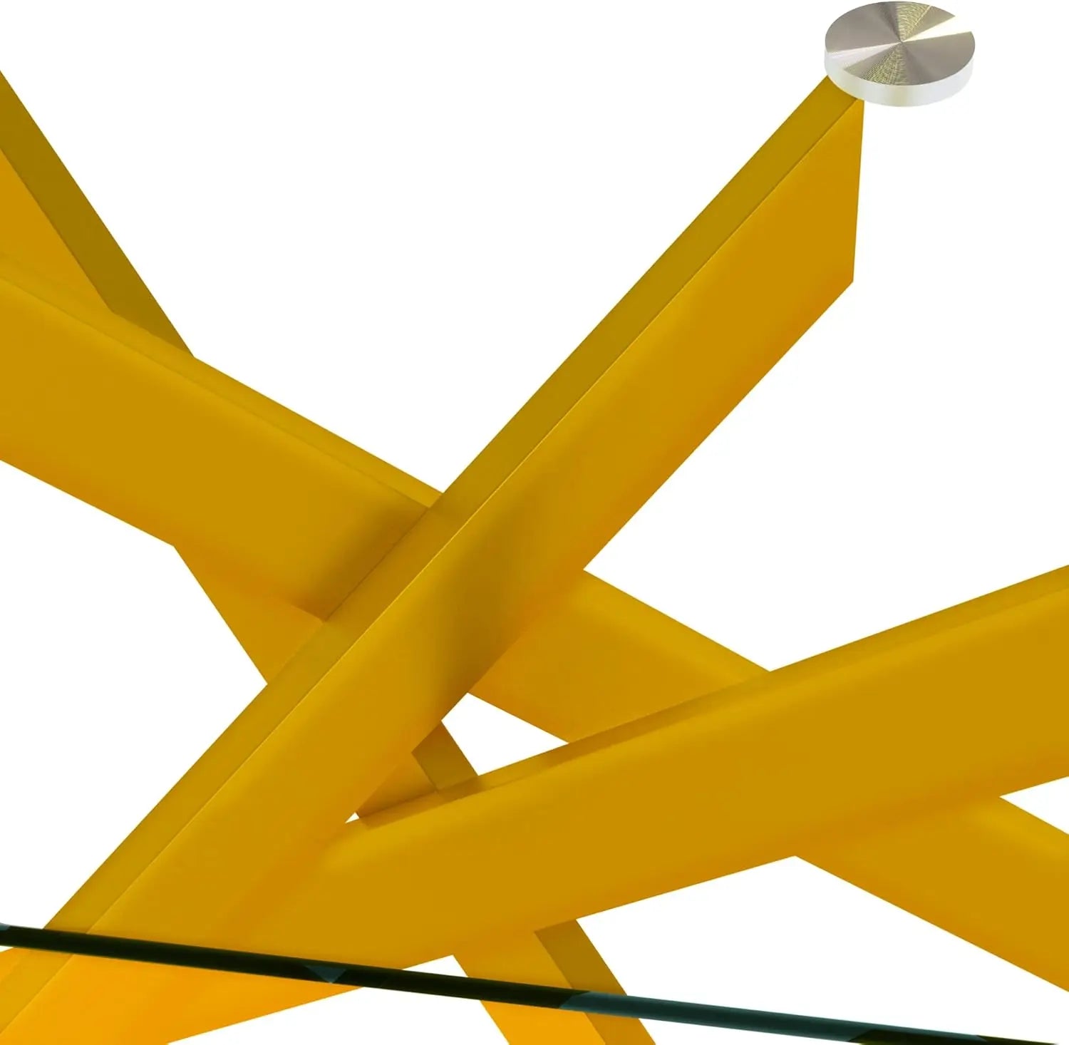 Rectangular Tempered Glass Dining Table with Metal Legs