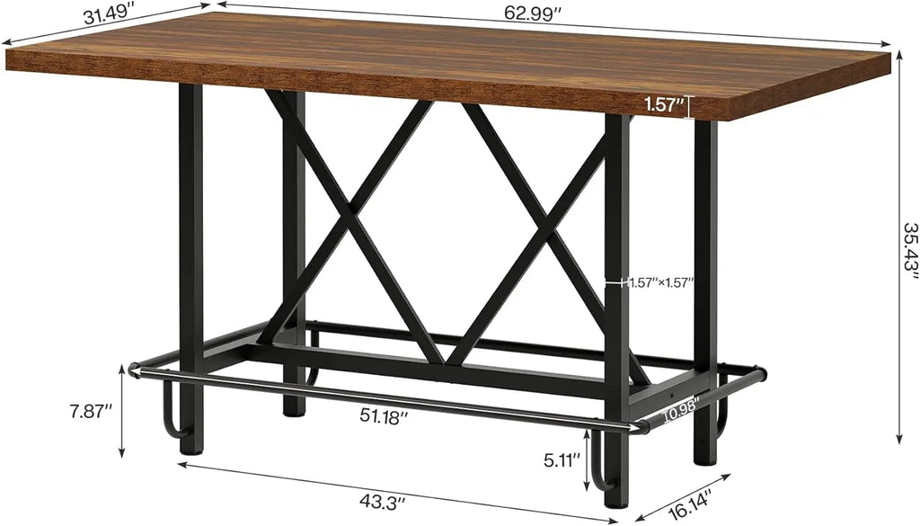 6 - Person Wood Dining Table