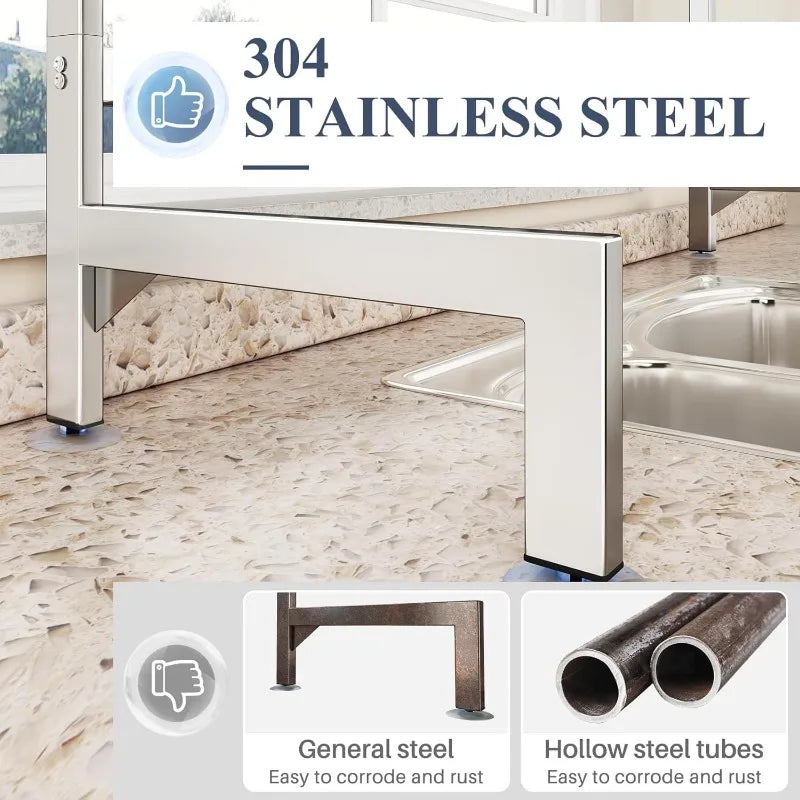 Adjustable (26.8" to 34.6") Large Dish Drainer Drying Rack