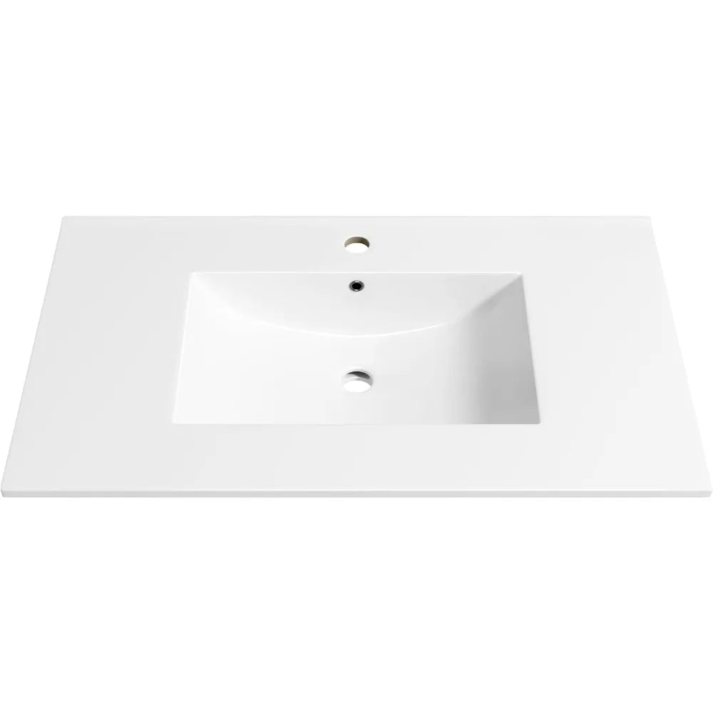 Ceramic Bathroom Vanity Sink Top with Overflow