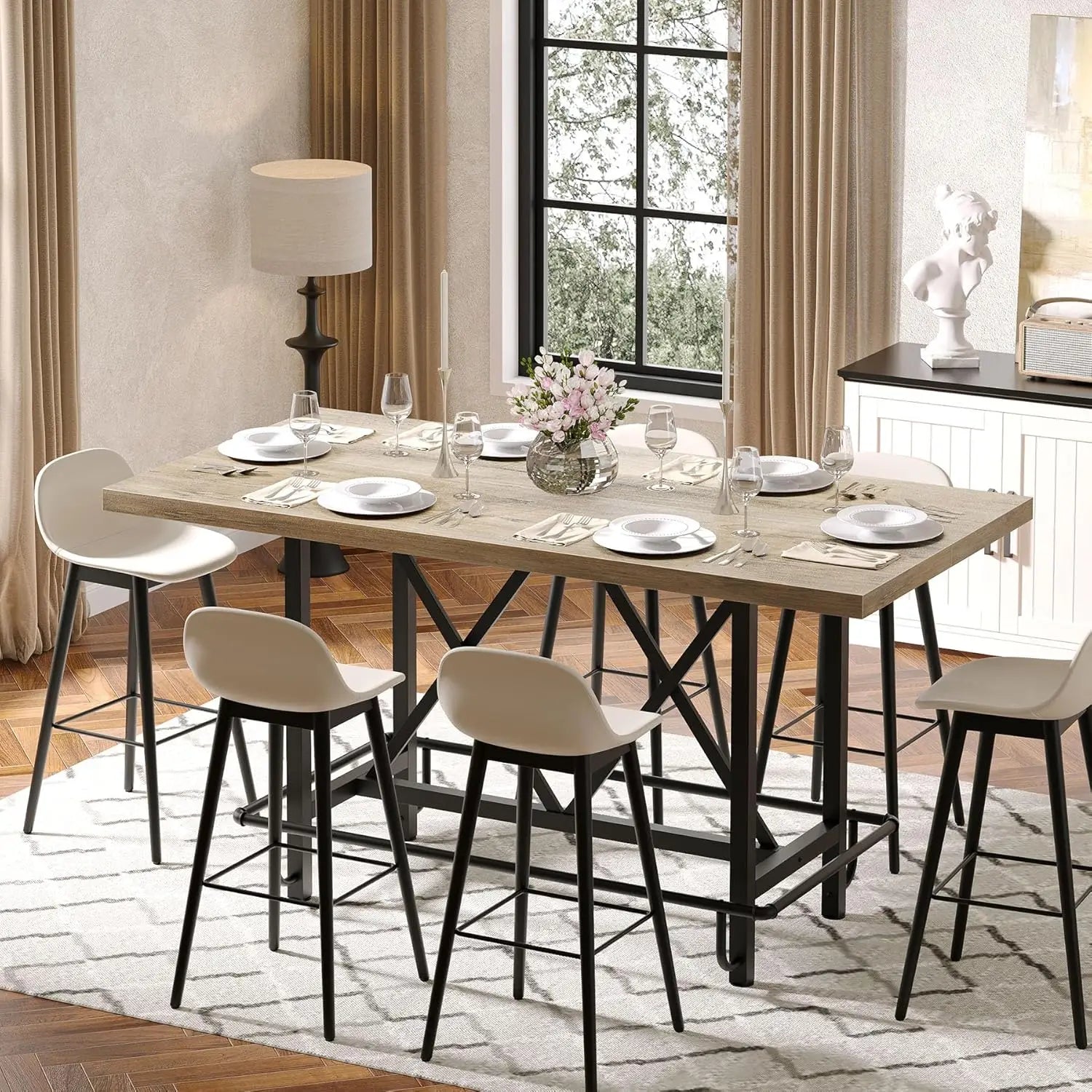 6 - Person Wood Dining Table