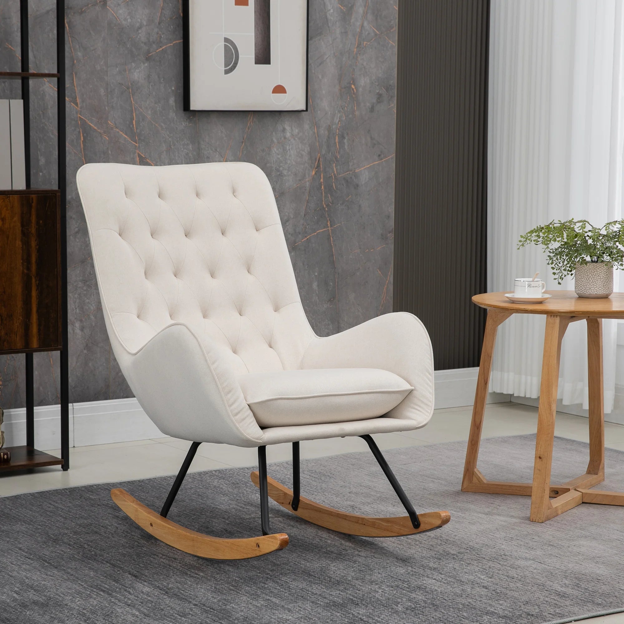 Diamond Padded Tufted High Back Accent Seat