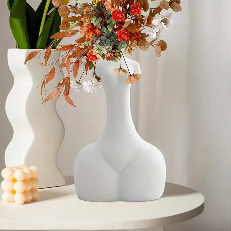 Ceramic Female Body Vase Abstract Art Flower Holder