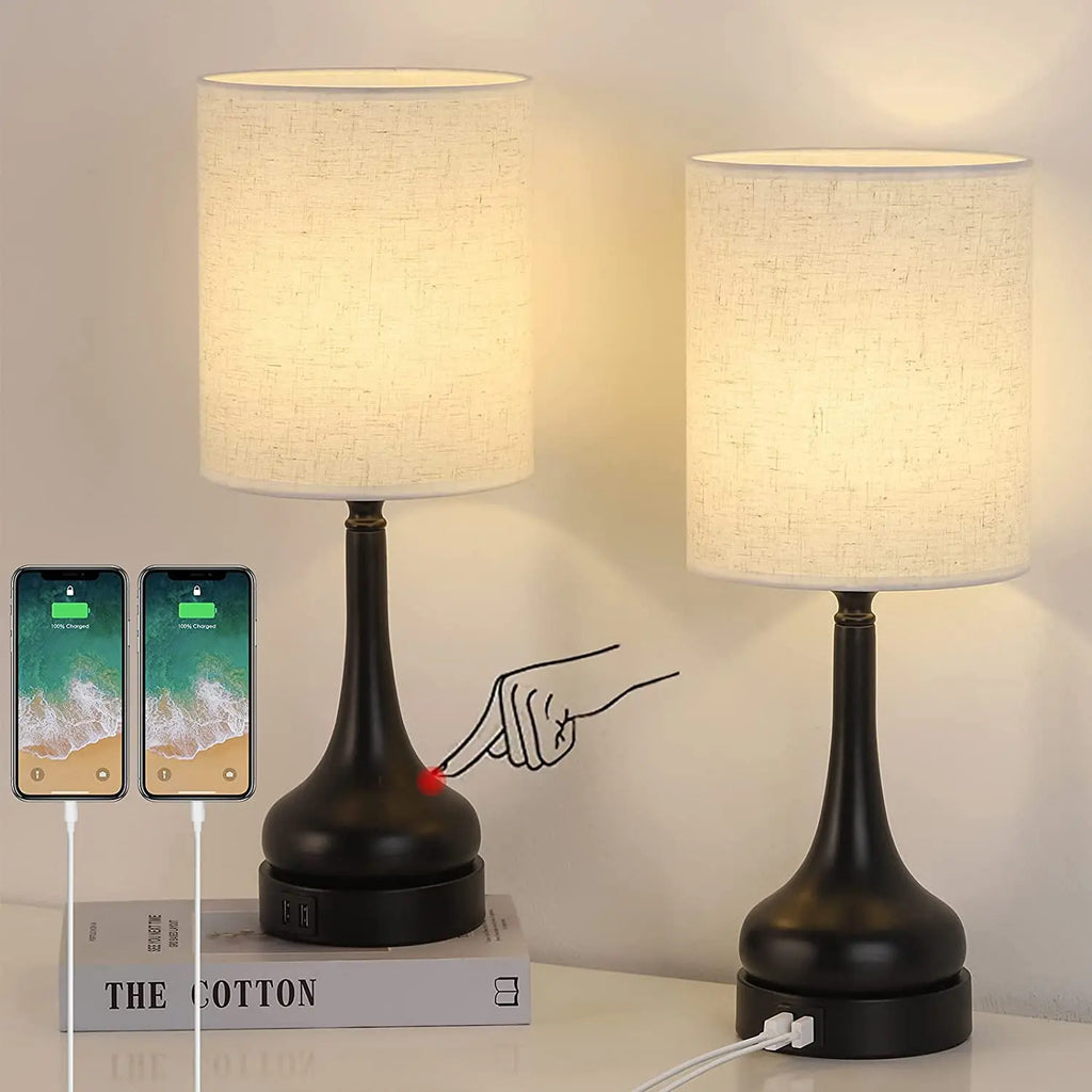 Table Lamps with Touch Control with USB Charging Ports