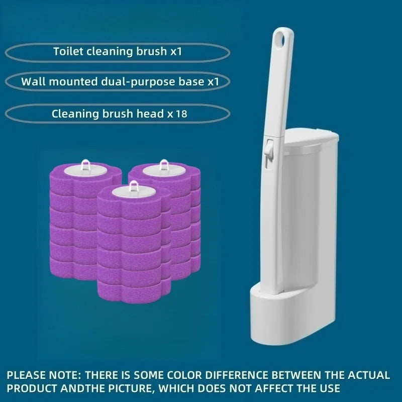 Disposable bathroom toilet cleaning brush