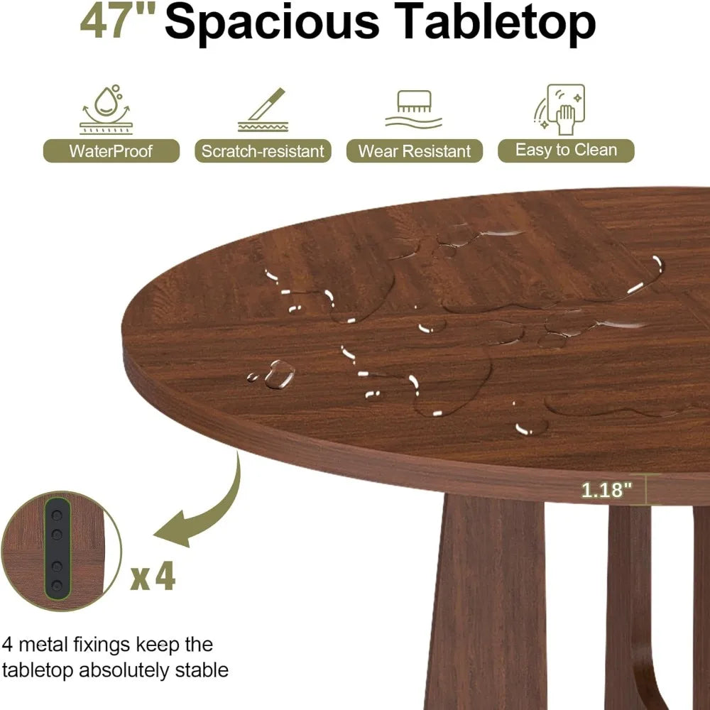 Round Dining Table for 4-6