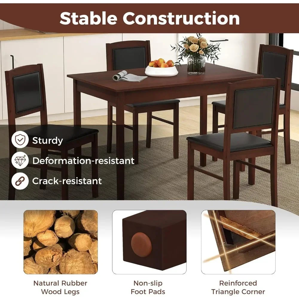 5-Piece Dining Table Set for 4
