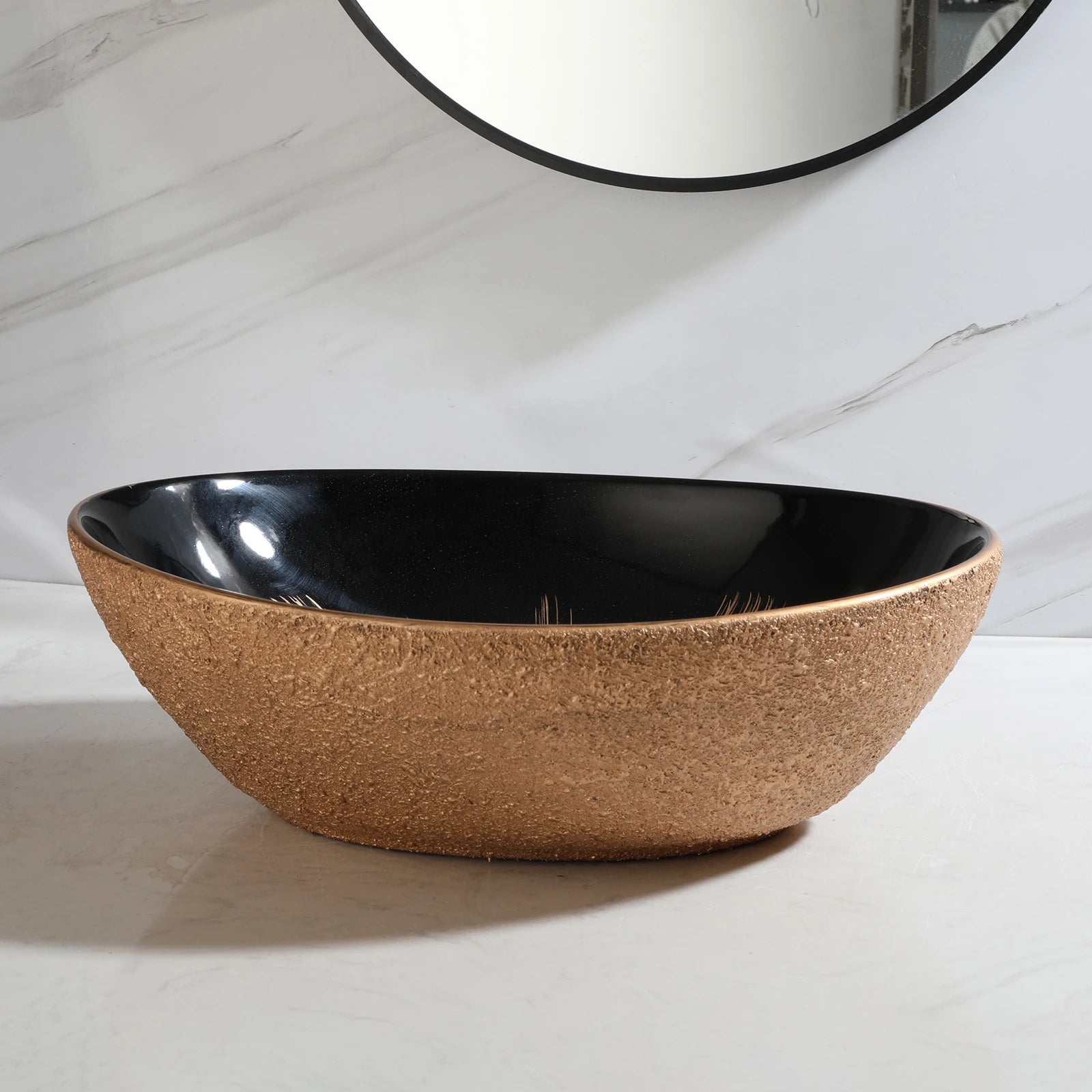 Ceramic Bathroom Vessel Sink Oval Bathroom Sink Above Counter
