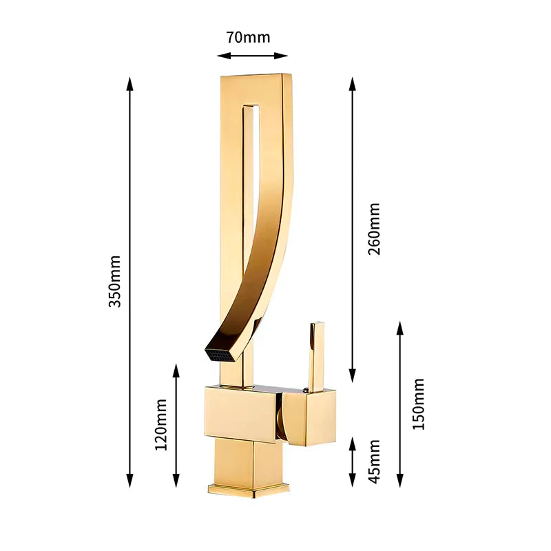 Brass Single Handle Waterfall Basin Faucet