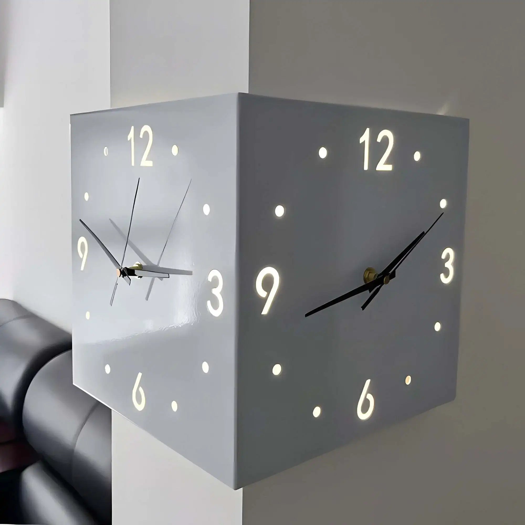 Corner Modern Wall Clock