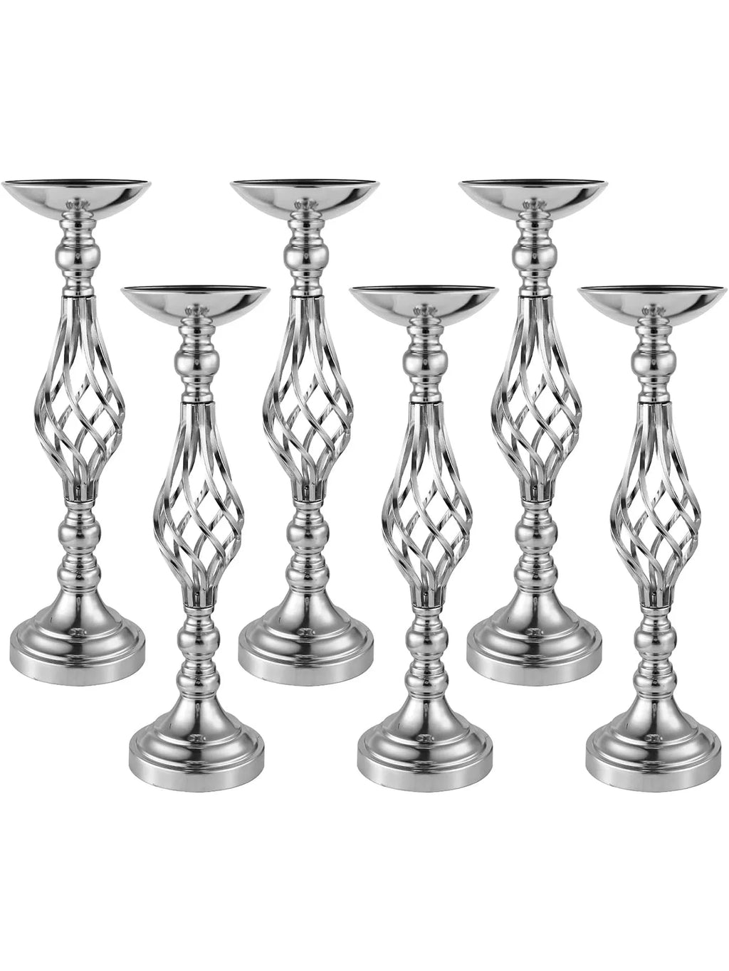Silver Metal Flower Vases18.7Inches 6pcs