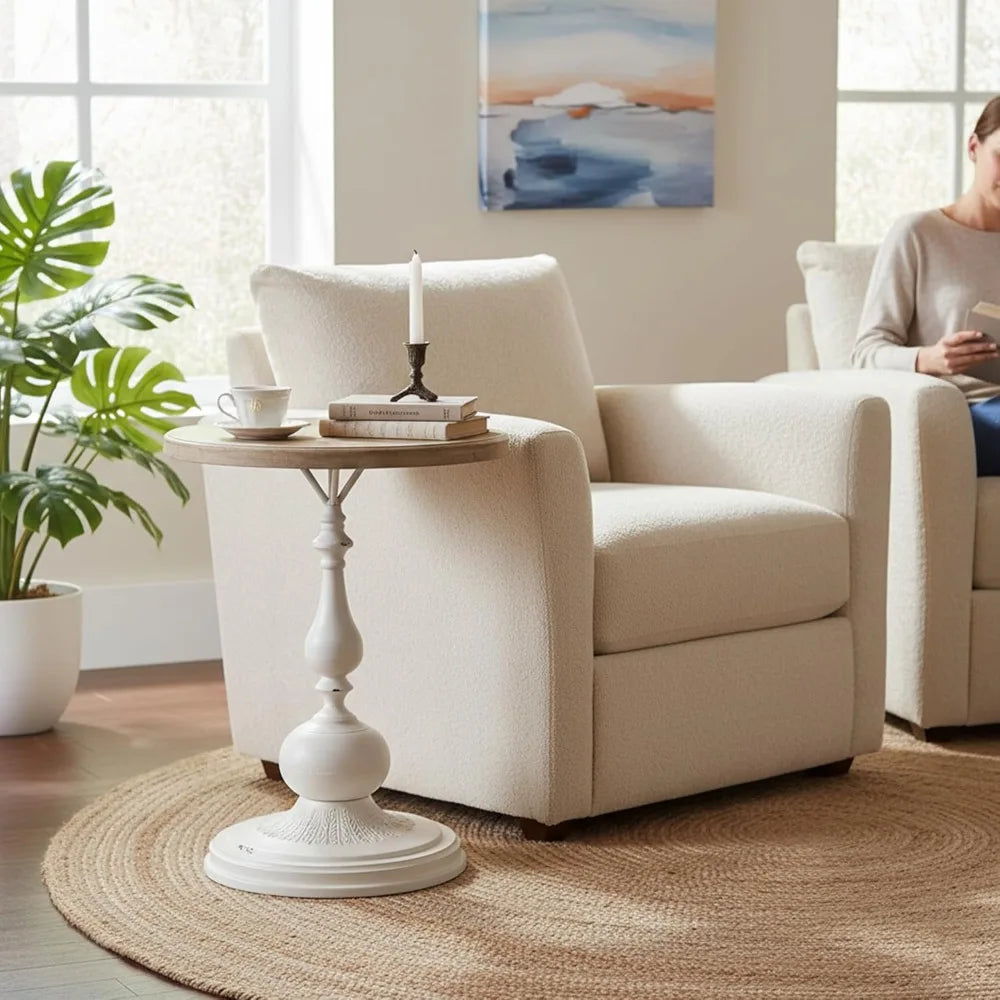 Vintage-Style Round Living Room Side Table