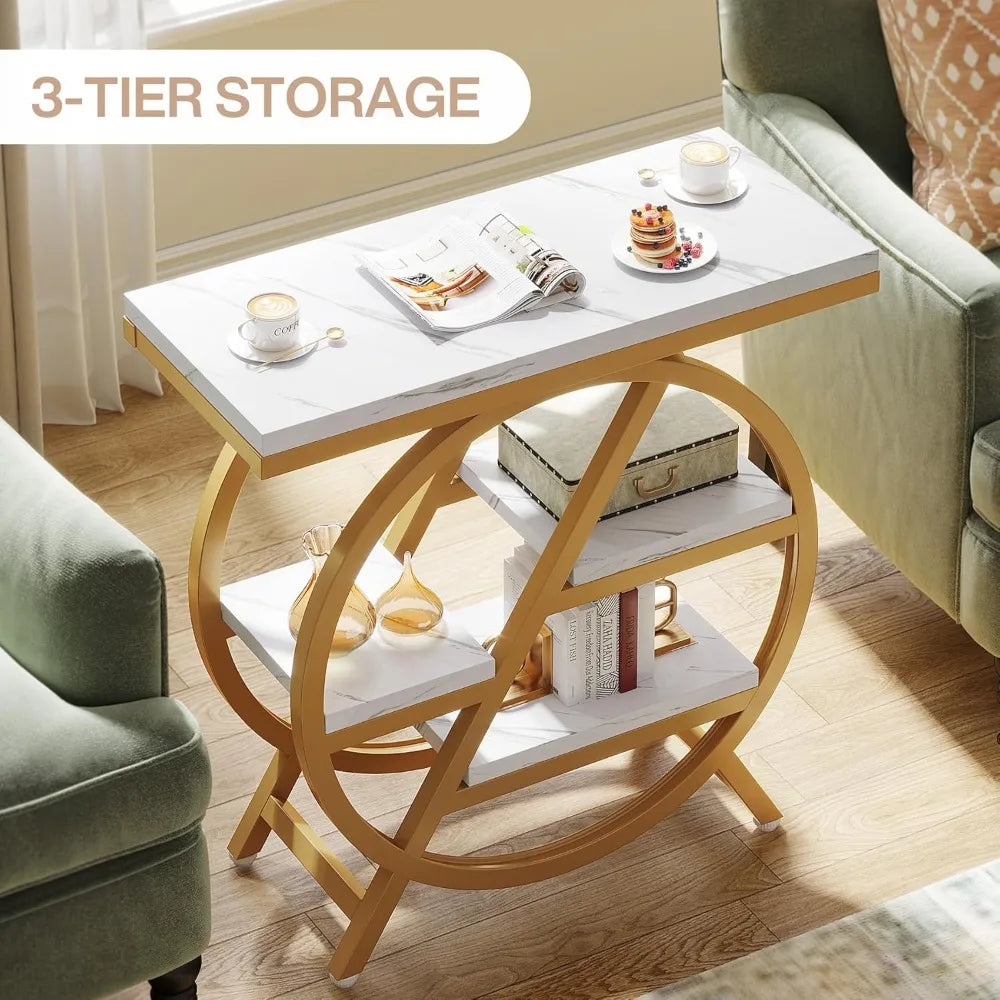 Faux Marble Side Table Set