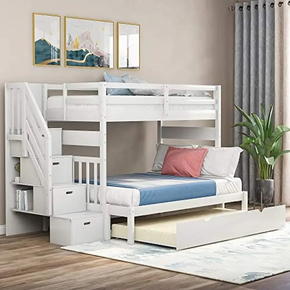 Solid Wood Twin Over Twin/Full Bunk Bed