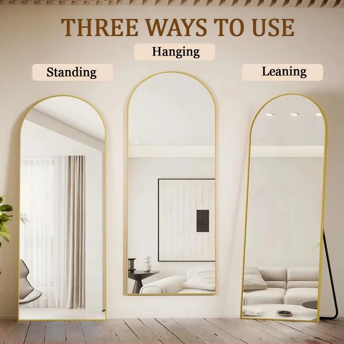 Arched Full Length Body Standing Floor Mirror