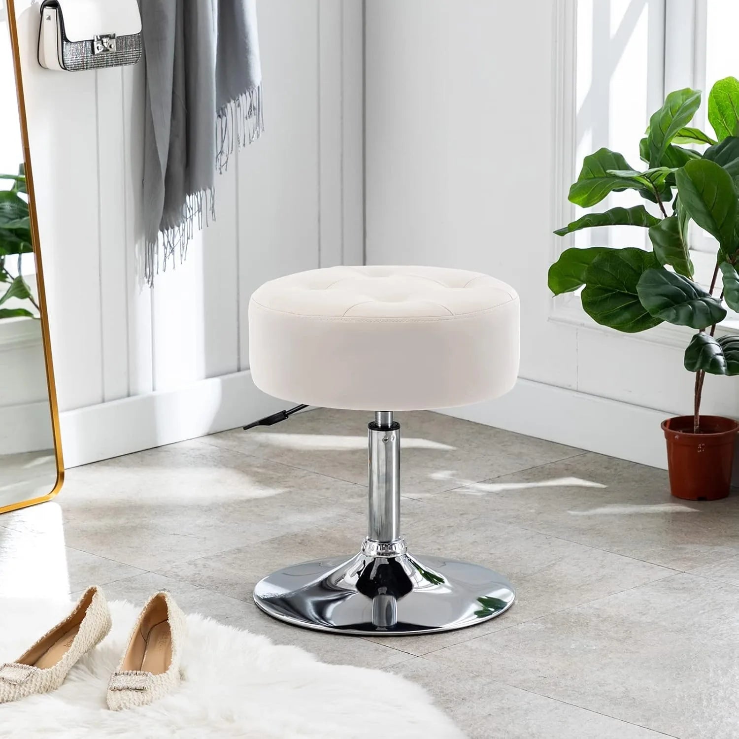 Leather Vanity Stool Makeup Stool