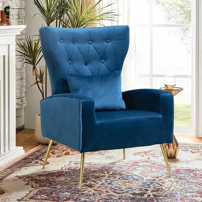 Velvet Accent Mid-Century Arm Chair