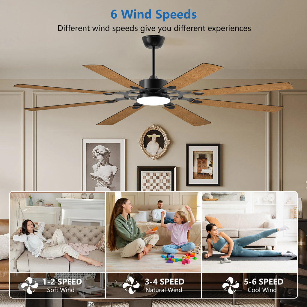 Black Ceiling Fans with Lights Led Remote Control Flush Mount Low Profile