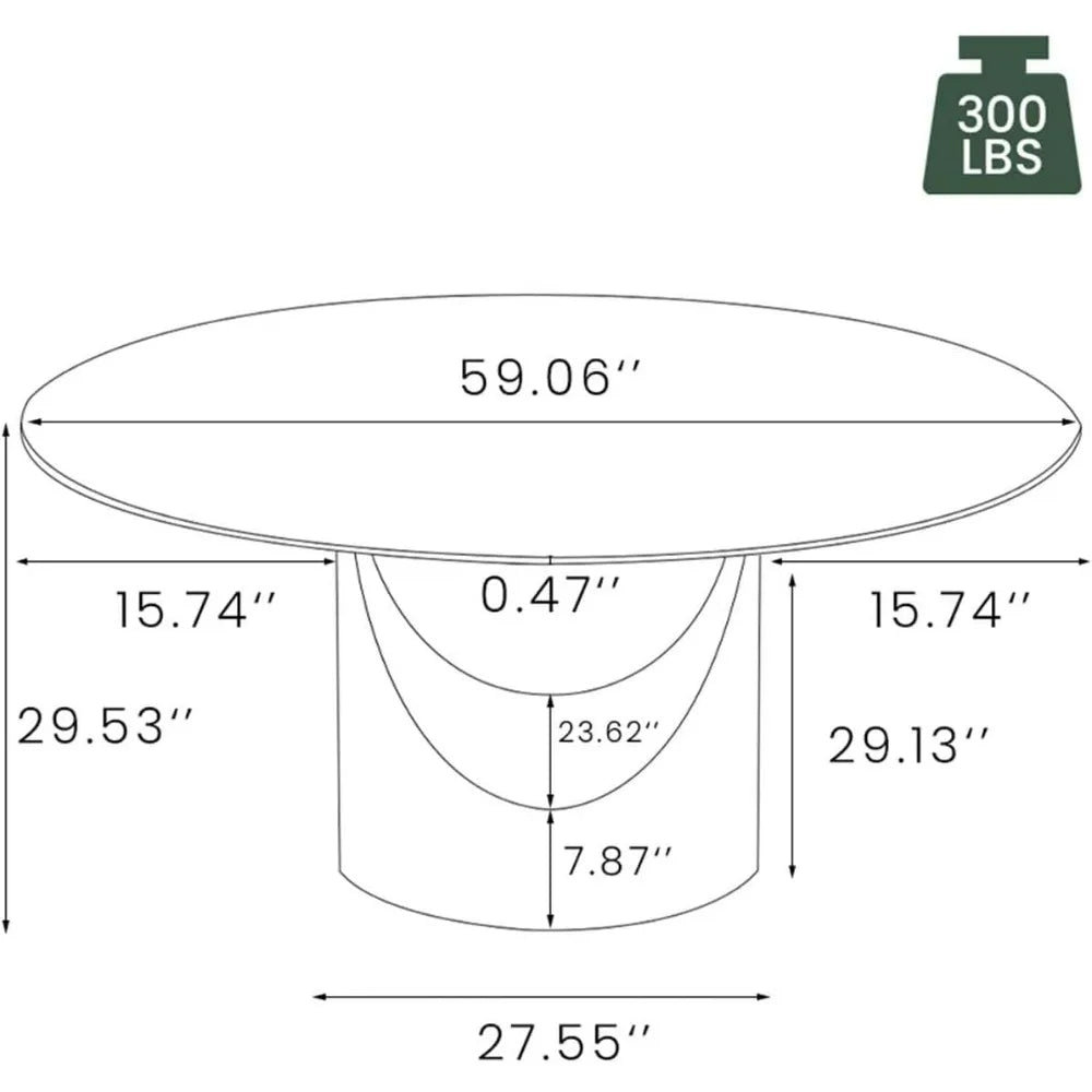 Round Dining Table for 4-6