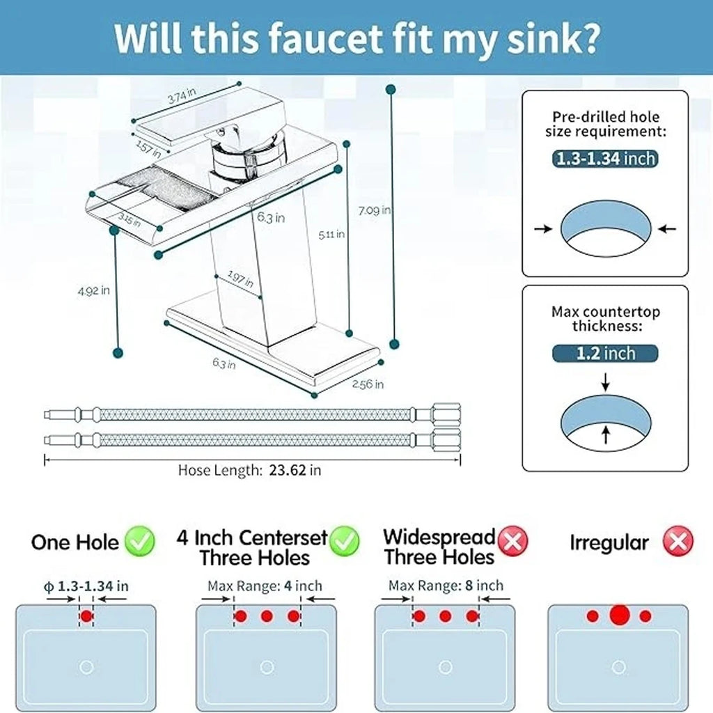 Bathroom Sink Center Set Vanity Faucet