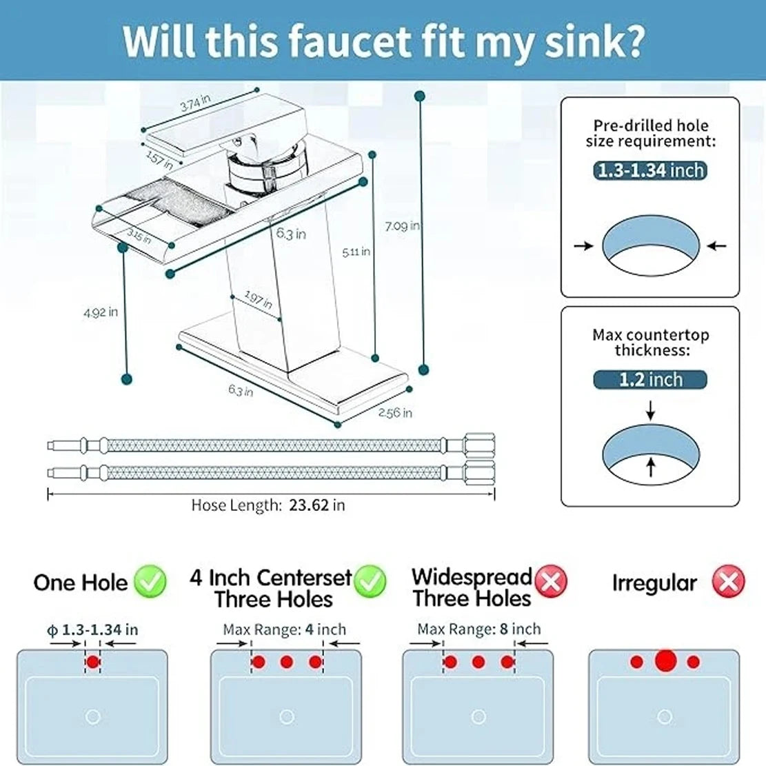 Bathroom Sink Center Set Vanity Faucet