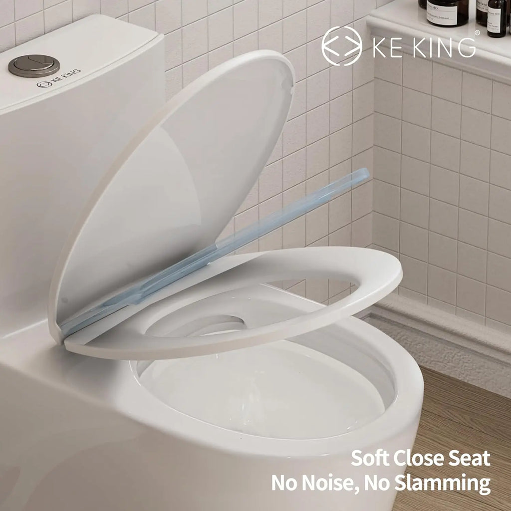 Compact One Piece Toilet w/Quiet Dual & Powerful Flush
