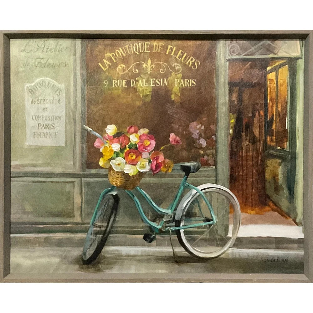 Vintage French Bicycle Framed Wall Art