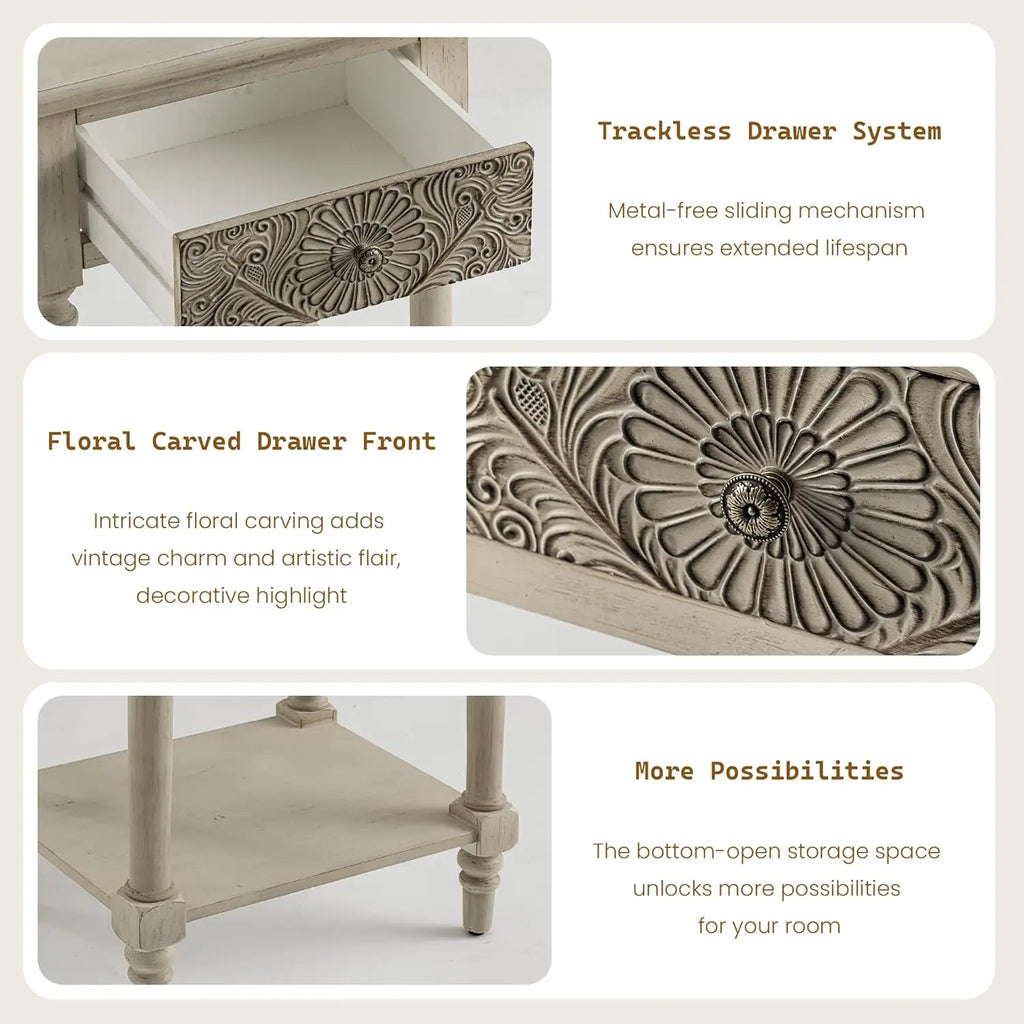 Vintage Nightstand with Drawer