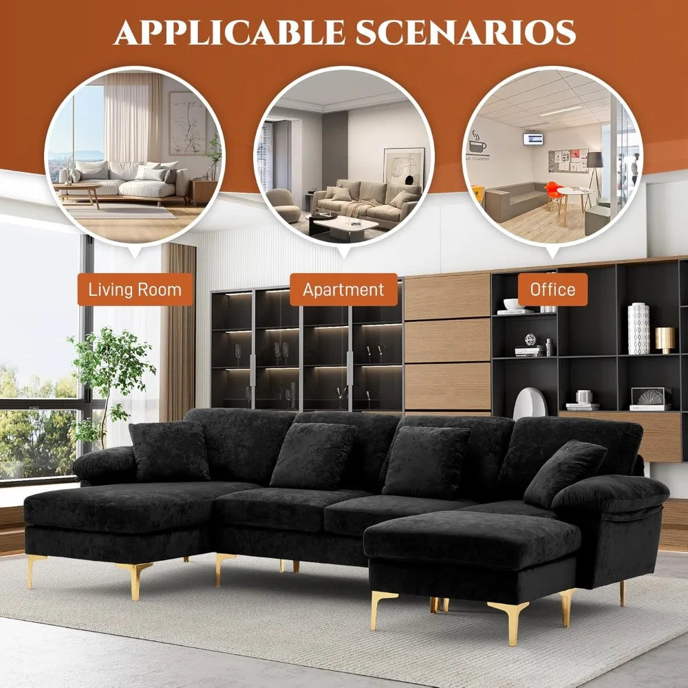 u-shaped 4 seat sofa set sectional