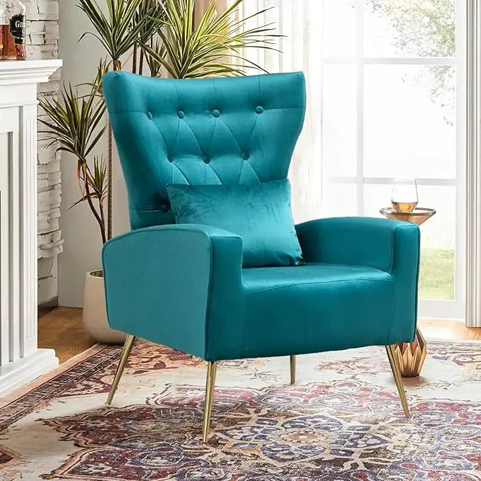 Velvet Accent Mid-Century Arm Chair