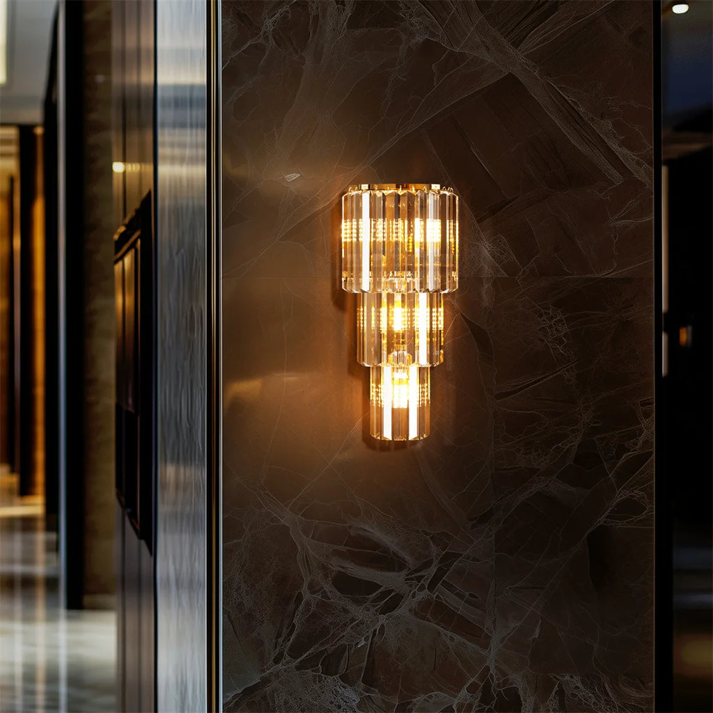 Modern Crystal 3-Layer Wall Lamp