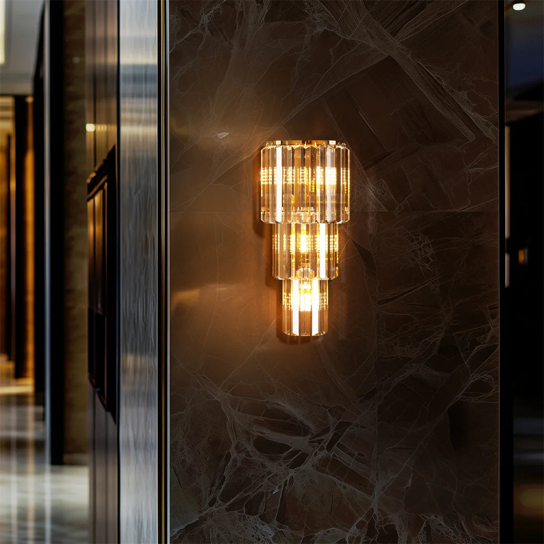 Modern Crystal 3-Layer Wall Lamp